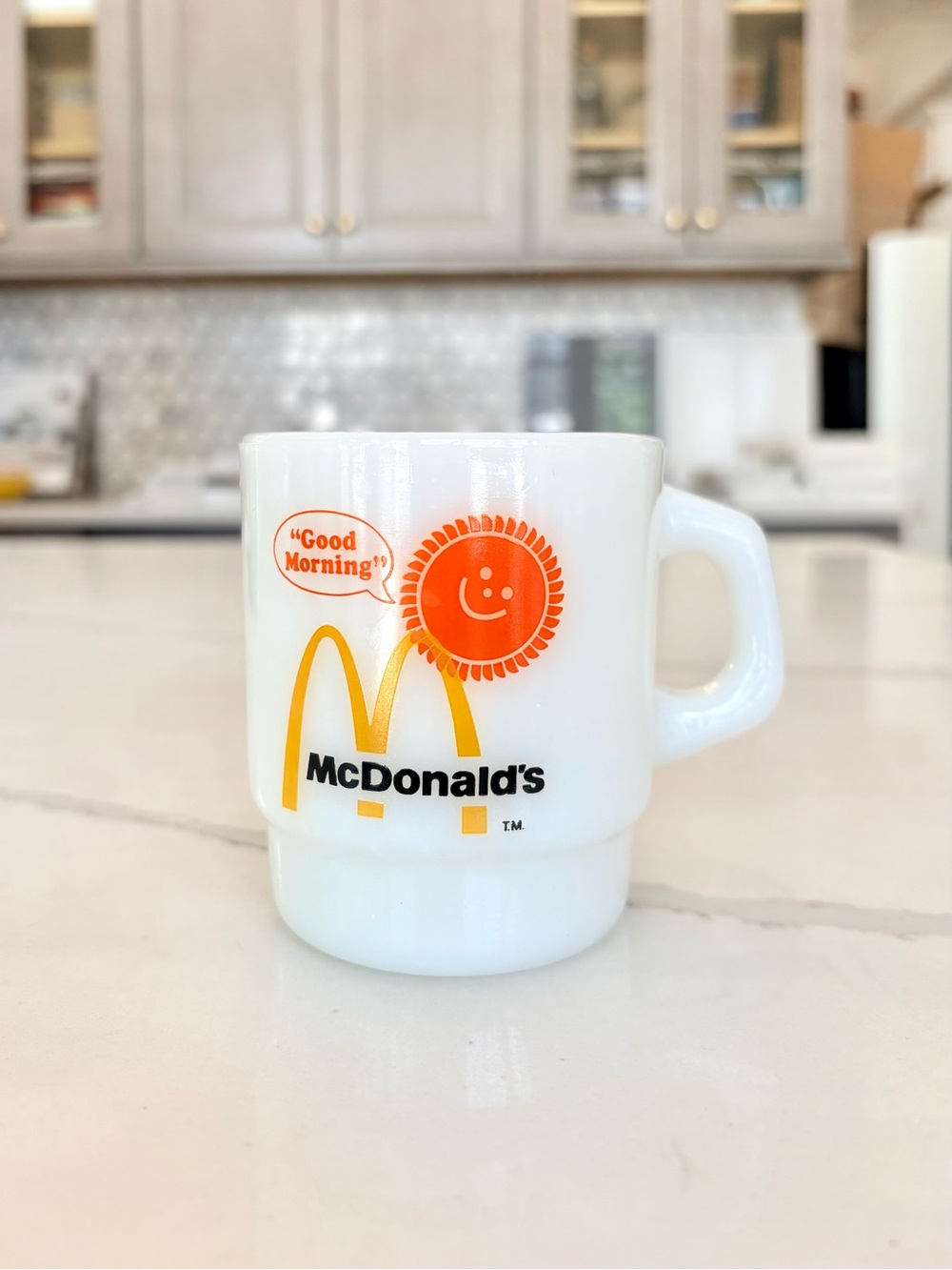 VTG Anchor Hocking Fire-King Milk Glass McDonalds Mug